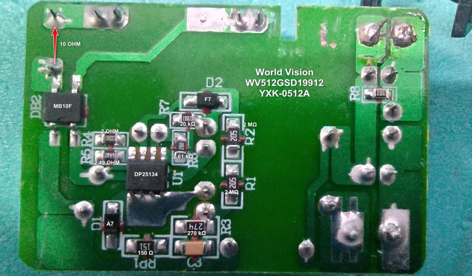 Маркировка компонентов в адаптере WV512GSD19912