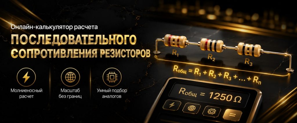Онлайн-калькулятор расчета последовательного сопротивления резисторов