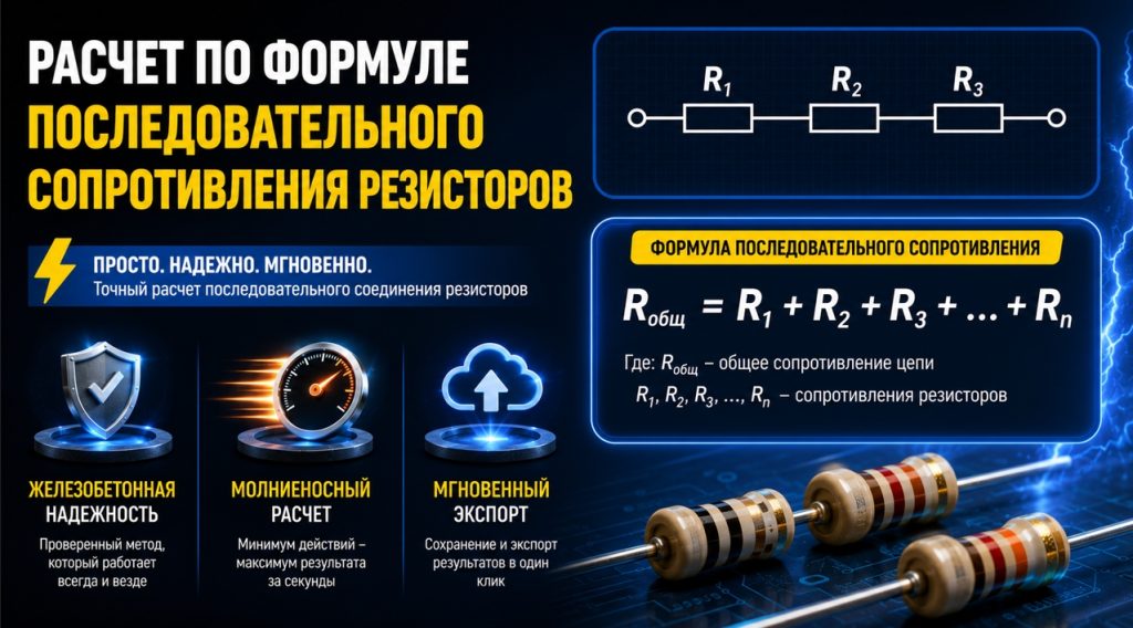 Расчет по формуле последовательного сопротивления резисторов