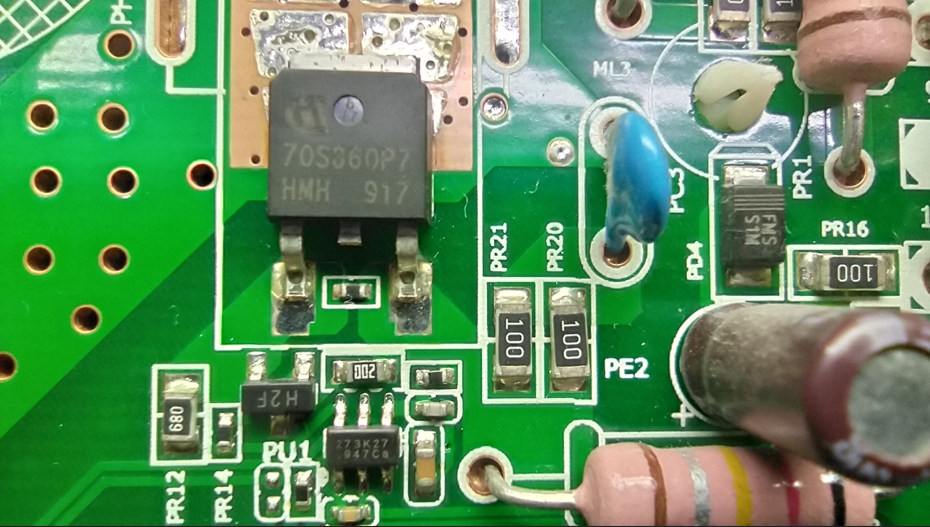 Первичные цепи питания на плате P75-2841V6.0 тв Hoffson A40FHD200T2S